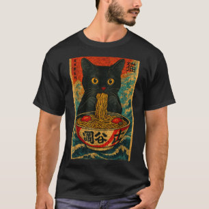 Lustige Ramen-Katze Japanischer Vintage Retro Nude T-Shirt