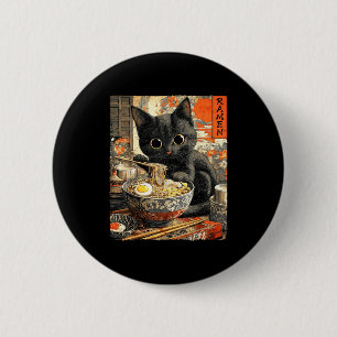 Lustige Ramen-Katze Nudelliebhaber Anime Otaku  Button