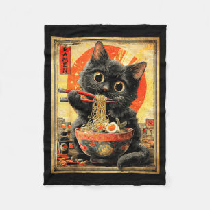 Lustige Ramen-Katze Nudelliebhaber Anime Otaku Fleecedecke