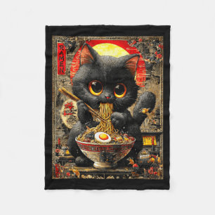 Lustige Ramen-Katze Nudelliebhaber Anime Otaku Fleecedecke