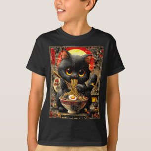 Lustige Ramen-Katze Nudelliebhaber Anime Otaku  T-Shirt