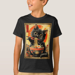 Lustige Ramen-Katze Nudelliebhaber Anime Otaku T-Shirt
