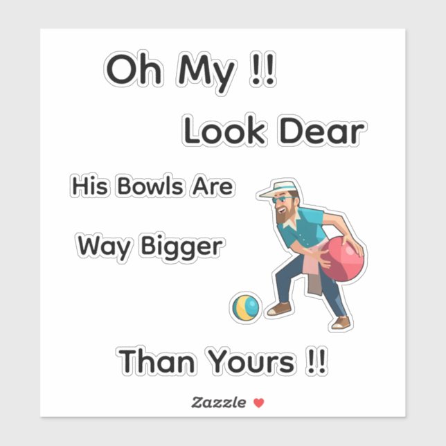 Lustige Rasenbowling Oh sieh nur, Aufkleber (Blatt)