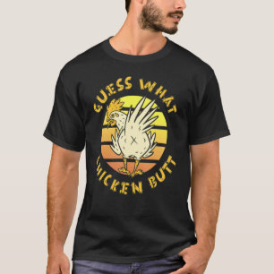 Lustige Rate mal, Hühnerhintern! Weißes Design T-Shirt