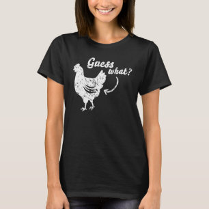 Lustige Rate mal, Hühnerpopo! Weißes Design_9 T-Shirt
