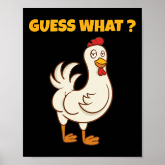 Lustige Rate mal, was Hühnerarsch! Bauernhof Hühne Poster