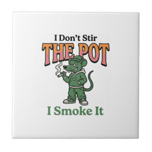 Lustige Ratte Pot Zitat Vintage Gravur Design_1 Fliese