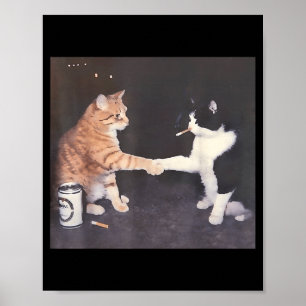 Lustige rauchende Katze Vintage-Katzen-Meme Poster