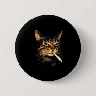 Lustige rauchende Katze Zigarette Kätzchen Meme Du Button