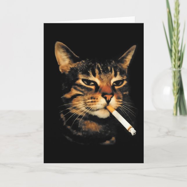 Lustige rauchende Katze Zigarette Kätzchen Meme Du Karte (Vorderseite)