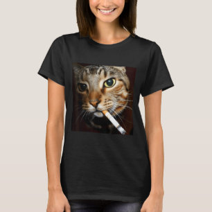 Lustige rauchende Katzen-Meme dunkler Humor sarkas T-Shirt