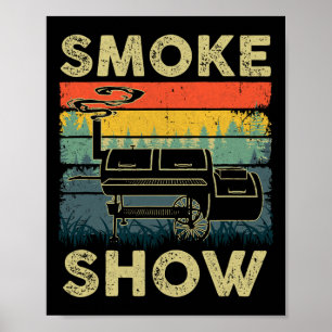 Lustige Rauchshow BBQ-Raucher grillen Fleisch rauc Poster
