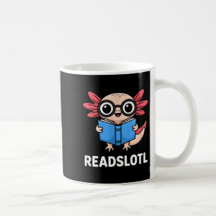 Lustige readsolotl Axolotl Cartoon Brille Buch Kaffeetasse
