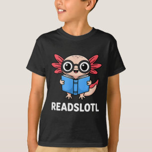 Lustige readsolotl Axolotl Cartoon Brille Buch  T-Shirt
