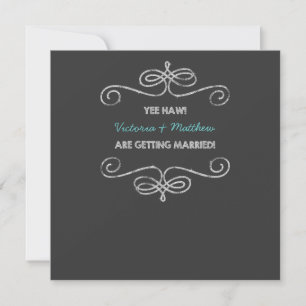 Lustige Redneck-Vintage-Kreidetafel-Hochzeit Einladung