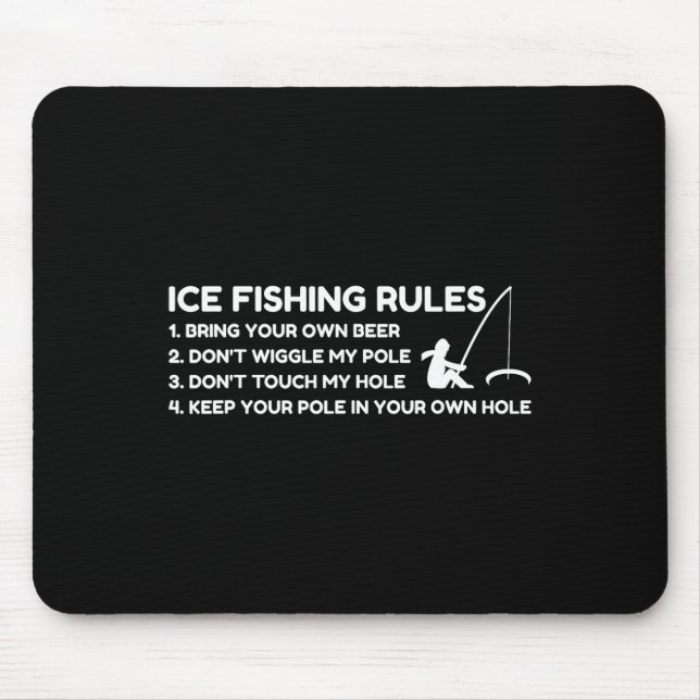 Lustige Regeln für das Eisfischen  Mousepad (Vorne)