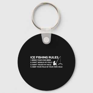 Lustige Regeln für das Eisfischen  Schlüsselanhänger