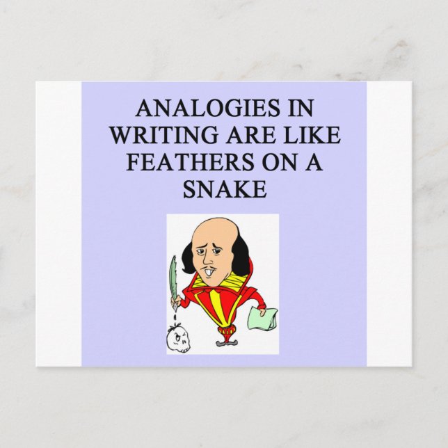 lustige Regeln für Schriftsteller Postkarte (Vorderseite)