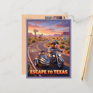 Lustige Reise nach Texas 3D Reise Postkarte