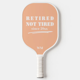 lustige Remüde nicht müde Jahr Initialen Peach Whi Pickleball Schläger