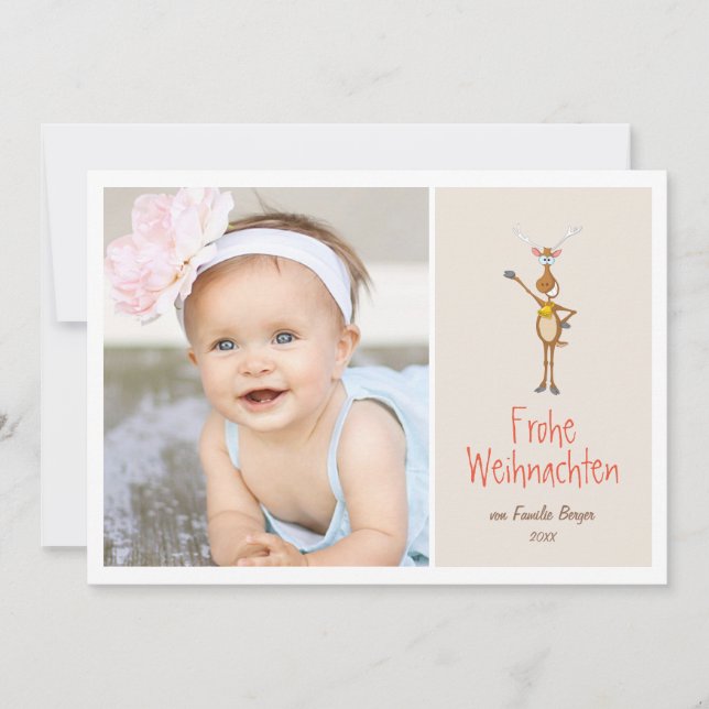 Lustige Ren-Feiertags-Foto-Gruß (Vorderseite)