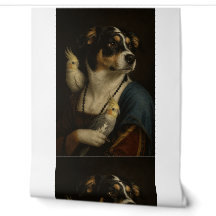 Lustige Renaissance-Hund-Wellenpapiertapete-Streif
