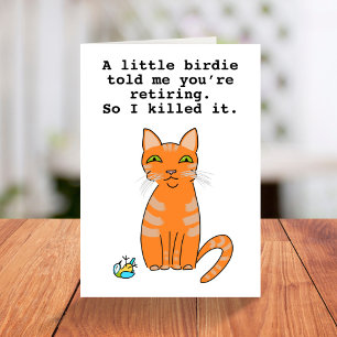 Lustige Rente-Karte für eine rote Katze Karte
