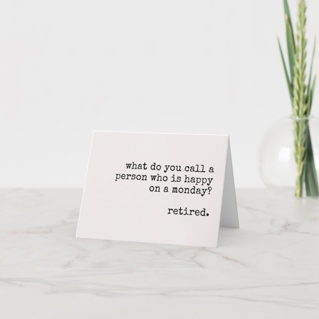 lustige Rentenkarte, glücklicher Ruhestand, Glückw Dankeskarte (Vorderseite)