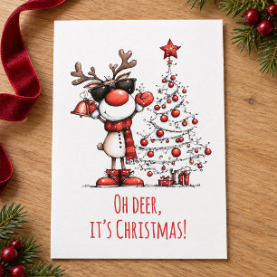 Lustige Rentier-Weihnachtskarte – Oh Hirsch! Feiertagskarte