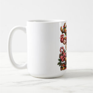 Lustige Rentierbrille Zuckerstange Weihnachten Kaffeetasse