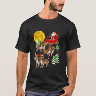 Lustige Rentiere Sheltie Hunde mit Santa-Schlitten T-Shirt