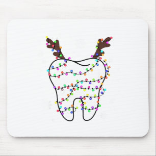 Lustige Rentierezähne Zahnhygiene Christbaum Mousepad