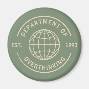 Lustige Retro-Abteilung für Überdenker-Bürohumor Magnet