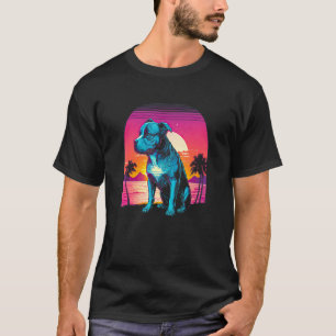 Lustige Retro-Ästhetik Pit Bull Hund T-Shirt