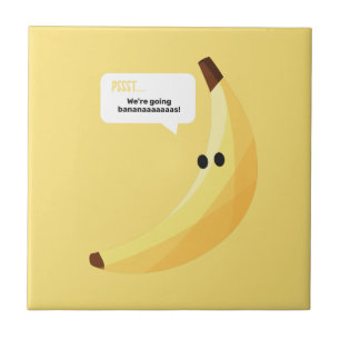 Lustige Retro-Bananen-Partyartikel mit witzigen Sp Fliese
