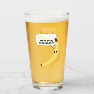 Lustige Retro-Bananen-Partyartikel mit witzigen Sp Glas