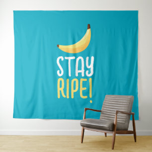 Lustige Retro-Bananen-Partyartikel-Wortspiele Edit Wandteppich