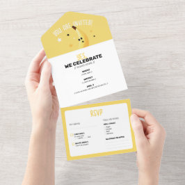 Lustige Retro-Bananen-Partygeschenke-Wortspiele Ed All In One Einladung