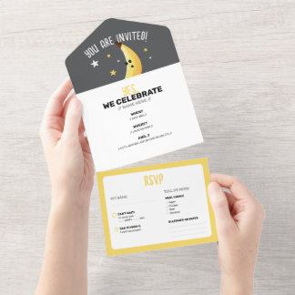 Lustige Retro-Bananen-Partygeschenke-Wortspiele Ed All In One Einladung