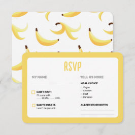 Lustige Retro-Bananen-Partygeschenke-Wortspiele Ed RSVP Karte
