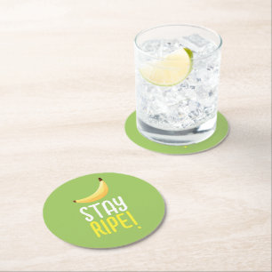 Lustige Retro-Bananen-Partygeschenke-Wortspiele Ed Runder Pappuntersetzer