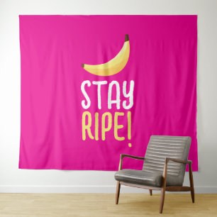 Lustige Retro-Bananen-Partygeschenke-Wortspiele Ed Wandteppich