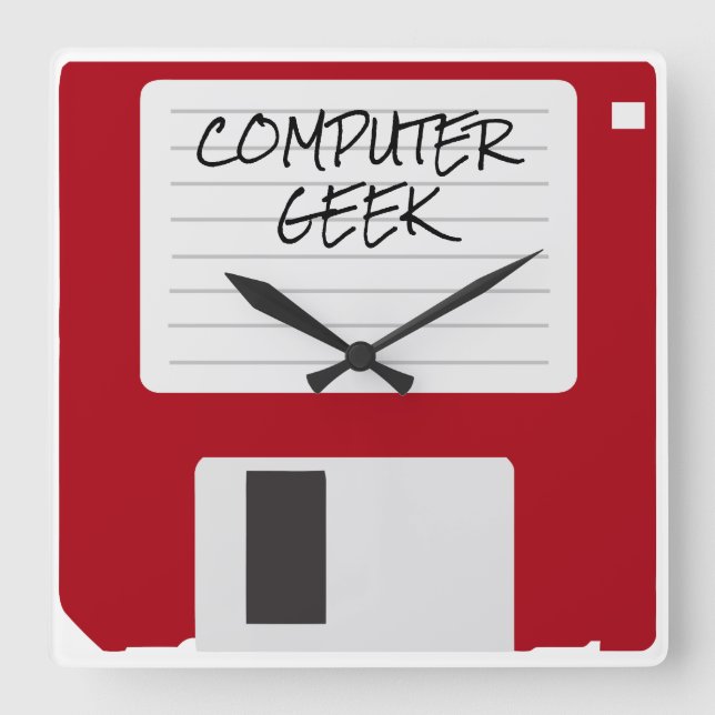 Lustige Retro Büro-Uhren Quadratische Wanduhr (Vorderseite)