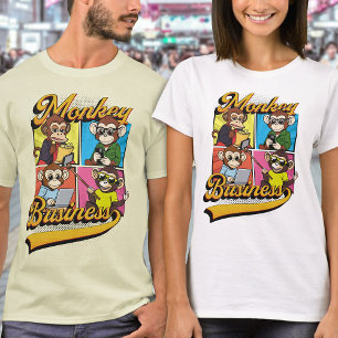 Lustige Retro-Cartoon-Affen-Comic-Typografie T-Shirt