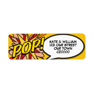 Lustige Retro-Comic-Book-Pop-Art-Adresse