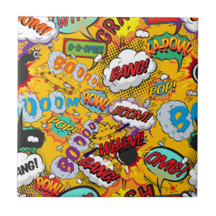 Lustige Retro-Comic-Book-Pop-Art-Explosionen Fliese