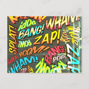 Lustige Retro-Comic-Book-Pop-Art Postkarte