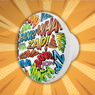 Lustige Retro-Comic-Book-Pop-Art-Sounds Keramikknauf