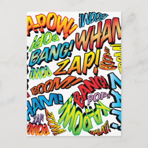 Lustige Retro-Comic-Book-Pop-Art-Sounds Postkarte