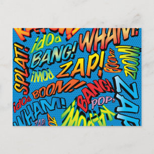 Lustige Retro-Comic-Book-Pop-Art-Sounds Postkarte